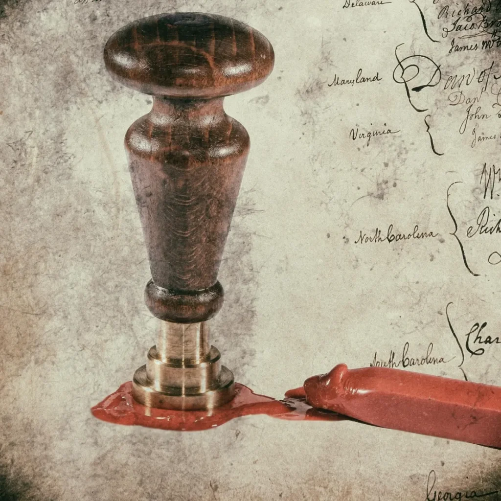 Aps certificate: Seal, sealing wax and certificate