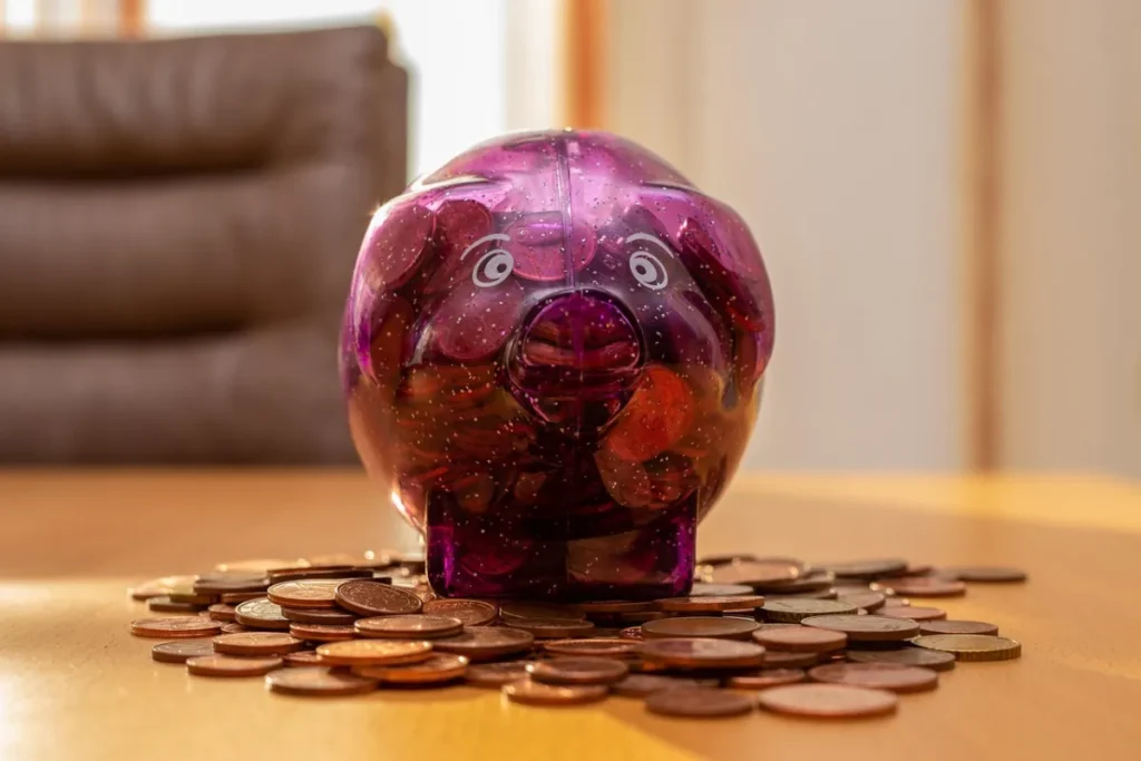 Blocked account: Piggy bank, money and save up