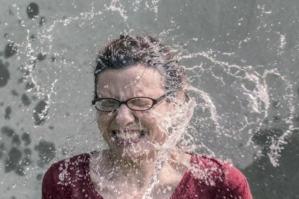 Culture shocks international: woman, splash and water